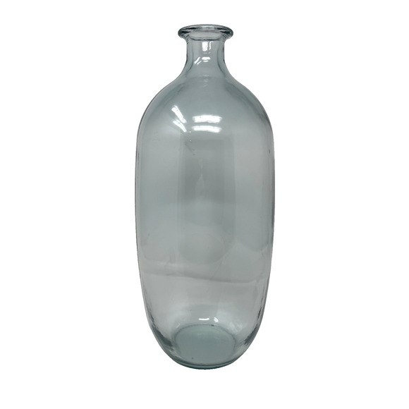 Vintage Blue Aqua Glass Bottle 15” Tall Hand Blown Style 5 lbs Decorative - Picture 1 of 9